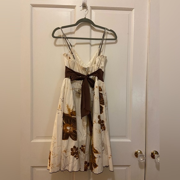 Y Apparel dress. Off white with brown print. - Picture 2 of 5